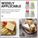 4pcs Stainless Steel Box Grater:Handheld Slicer Fine Coarse for Kitchen Cheese Potatoes 4.72X2.63X2.16in - Image 6