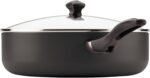 Farberware Dishwasher Safe Nonstick Jumbo Cooker/Saute Pan with Helper Handle - 6 Quart, Black - Image 4