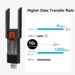 Panda Wireless® PAU0F AXE3000 Tri Band (2.4/5 / 6 GHz) WiFi 6E USB 3.0 Adapter - Windows 10/11, Zorin, MX Linux, EndeavourOS, Mint, Ubuntu, Manjaro, openSUSE, Fedora, Kali and Raspbian - Image 3