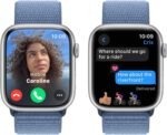 Apple Watch Series 9 [GPS, 45mm] - Silver Aluminum Case with Winter Blue Sport Loop (Renewed) - Image 5