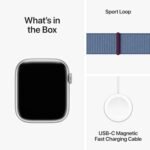 Apple Watch Series 9 [GPS, 45mm] - Silver Aluminum Case with Winter Blue Sport Loop (Renewed) - Image 7