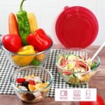 KOMUEE Glass Mixing Bowls with Lids Set, 4-Piece Nesting Kitchen Bowls for Salad, Serving, and Baking, Oven Safe Glass Bowl - Image 5