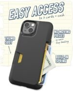 Smartish® iPhone 13 Wallet Case - Wallet Slayer Vol. 1 [Slim + Protective] Credit Card Holder - Drop Tested Hidden Card Slot Cover Compatible with Apple iPhone 13 - Black Tie Affair - Image 3