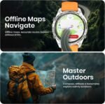 SNEL® Watch Elite PRO [GPS 45mm] with Moonlight Silver Aluminum Case + Amber Orange Sport Band. 4GB, Bluetooth Calling, Heart Rate & SpO2, Always-On AMOLED, 3ATM, iOS & Android - Image 4