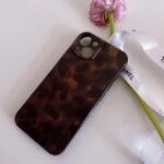 Aesthetic Tortoise Shell Phone Case for iPhone 14 6.1in,Retro Cool Girl Leopard Print Brown Amber Trendy Full Camera Protective Cover for iPhone 14 6.1" - Image 4