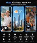 Smart Watches for Men Answer/Make Call, 1.62" AMOLED/730mAh Battery/LED Flashlight Military Smartwatch, 110+ Sports Modes IP68 Waterproof Fitness Tracker for Android iOS Black - Image 5