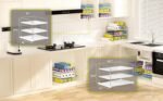 EVERIE Extendable 3-Tier Holder for Heavy Items, Jars, Bottles, Cans, Plastic Bags, Wrap, Foil, Snack and Box for Kitchen,Counter, Cabinets, 11'' to 16.7'' Wide (11“ - 16.7” Wide, Piece, 1) - Image 4