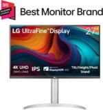 LG 27UP650K-W 27-inch Ultrafine 4K UHD (3840 x 2160) IPS Computer Monitor, 60Hz, 5ms, DisplayHDR 400, Reader Mode, Flicker Safe, HDMI, DisplayPort, Tilt/Height/Pivot Adjustable Stand, White - Image 3