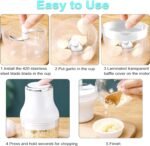 Garlic Chopper, Mini Food Processor, USB Rechargeable Mini Chopper, Powerful Garlic Crusher, Blender to Vegetable, Wireless Vegetable Chopper for Ginger, Chili, Fruit, Meat, etc（250ML） - Image 5