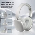 Wireless Bluetooth Over Ear Headphones Up to 28H Battery Life Headset with Microphone Gym Overhead Headphones Compatible with iOS & Android Mobile Phones,Computers,Laptop(Silver) - Image 5