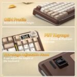 SOLAKAKA A99 Pro Mechanical Keyboard with LCD Screen & Metal Knob, Wireless Gaming Keyboard with BT5.0/2.4GHz/USB-C, Hot Swappable Creamy Keyboard, Gasket Structure, RGB Backlit, for Win/Mac - Image 7