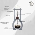 Nispira Iced Coffee Cold Brew Drip Tower Coffee Maker Wooden, 6-8 cup, Grey - Image 4