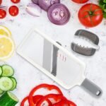 Multi Handheld Mandoline Slicer with Adjustable Stainless Steel Blade, Veggie Chopper & Cheese Grater, Mandolin French Fry Cutter for Speedy Slicing of Fruits and Vegetables - Image 4