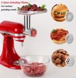 KINGEAGLE Food Grinder Attachment for KitchenAid Mixers,Stainless Steel Dishwasher Safe Meat Mincer Accessories Set Included 3 Sausage Stuffer Tubes - Image 4
