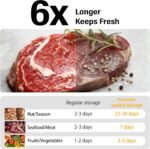 Food vacuum sealer, 75 kPa ，Compact Vacuum Sealer, equipped with a digital timer, Dry/Wet,sealing, including 20 Vacuum Sealer Bags, The chef's ideal food saver - Image 5