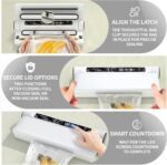 Food vacuum sealer, 75 kPa ，Compact Vacuum Sealer, equipped with a digital timer, Dry/Wet,sealing, including 20 Vacuum Sealer Bags, The chef's ideal food saver - Image 6