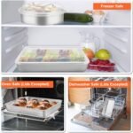 TeamFar Stainless Steel Bakeware Set, 13-Piece Metal Baking Roasting Pans with Lid, Rectangular/Square/Round/Lasagna/Loaf/Muffin Cake Pans, Non-Toxic & Sturdy, Smooth & Dishwasher Safe - Image 4