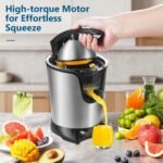 Citrus Juicer, Orange Juicer Machine, Stainless Steel Hands Free Lime Grapefruit Squeezer, Electric Citrus Juicer for Juice, Fruits, Lemons - Image 4