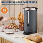 Commercial 100-Cup Stainless Steel Coffee Urn, 12L / 3.2 Gal Electric Coffee Maker with Double-Wall Insulation, Hot Beverage Dispenser for Events, Catering & Buffets - Image 7