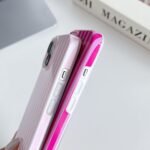 Yeddabox for iPhone 15 Case Cute Striped Phone Case Soft TPU Slim Shockproof Phone Cover for Women Girls, Pink - Image 5