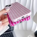 Yeddabox for iPhone 15 Case Cute Striped Phone Case Soft TPU Slim Shockproof Phone Cover for Women Girls, Pink - Image 6