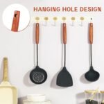 FJNATINH Wok Tools, Wok Utensil,Wok Spatula,Ladle,Skimmer Tool Set,Non Stick Heat-Resistant Silicone Cooking Utensils BPA Free Kitchen Utensils Cookware, Pack of 3,Black - Image 3