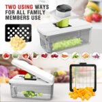 Vegetable Chopper: 10 in 1 Food Chopper - Onion Vegetable Slicer Cutter Dicer, Veggie Cutter with Container, 7 Blades, Kitchen Gadgets for Carrot Salad Garlic Potato Slicer - Image 7