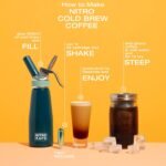 1L Nitro Coffee Maker, Aluminum Nitro Cold Brew Coffee Maker with Special Nitro Diffuser Nozzle & Cold Brew Maker with Cold Brew Mason Jar, 1 Quart/1L - Image 7