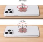 4pc-Cell Phone Ring Stand,Cell Phone Ring Holder Flower,360 Rotate and 180°Angle Adjustable Metal Finger Ring Socket Grip Kickstand for Smartphones - Image 5