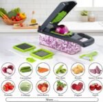14-in-1 Vegetable Chopper with Container & Interchangeable Blades – Veggie & Onion Chopper, Food Dicer, Mandoline Slicer for Kitchen, Vegetable Slicer for Fast Meal Prep - Image 3