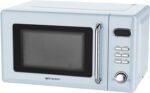 Emerson MWR7020BL Retro Compact Countertop Microwave Oven with Button Control, LED Display, 700W 5 Power Levels, 8 Auto Menus, Glass Turntable and Child Safe Lock, 0.7, Thunderbird Blue - Image 3