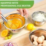 Mixing Bowls with Lids Set,10pcs Stainless Steel Mixing Bowls with Graters and Egg Whisk &Non-Slip Bottoms Food Prep Nesting Bowls for Baking, Cooking, Meal Storage(1.2QT-5.5QT) - Image 5