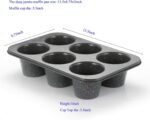Monfish 2pcs Jumbo Deep Muffin Pan - 6-Cavity Baking Tray, 3.5x3 Inch Cups - Carbon Steel - Black Granite Stone Finish - Extra Large Cupcake Tins for Baking (2 deep muffin) - Image 4