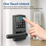 Keypad Smart Door Lock with Handle, Fingerprint Keyless Entry Digital Lock for Front Door,Nyboer Electronic Code Knob, Matte Black, Modern Style, Easy Installation,Deadbolt Alternative - Image 4