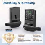 Keypad Smart Door Lock with Handle, Fingerprint Keyless Entry Digital Lock for Front Door,Nyboer Electronic Code Knob, Matte Black, Modern Style, Easy Installation,Deadbolt Alternative - Image 5
