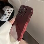 FABSPARK Phone Case for iPhone 16 Pro Max Case,Simple Wave Design Wavy Frame Soft Silicone Aesthetic for iPhone 16 Pro Max,Wine Red - Image 4