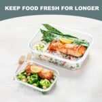 KOMUEE 10 Pack Glass Food Storage Containers, Meal Prep Containers with Lids, Airtight Glass Lunch Boxes, Freezer, Oven, and Microwave Safe - Image 3