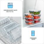 KOMUEE 10 Pack Glass Food Storage Containers, Meal Prep Containers with Lids, Airtight Glass Lunch Boxes, Freezer, Oven, and Microwave Safe - Image 4