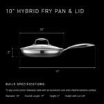 HexClad Hybrid Nonstick 10-Inch Frying Pan with Tempered Glass Lid, Stay-Cool Handle, Dishwasher-Friendly, Oven-Safe Up to 900°F, Induction Ready, Compatible with All Cooktops - Image 4