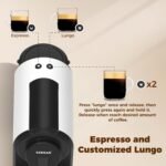 CHULUX Mini Espresso Machine for Nespresso Pod, 20 Bar Single Serve Coffee Maker, 1400W, White - Image 4