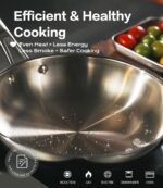 12 Inch Stainless Steel Pan, 5-Ply Clad Base for Even Heating, 800℉ Oven Safe Frying Pan, Premium Cookware for Induction, Gas & Electric - Image 5