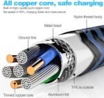 5Pack (3/3/6/6/10FT) Fast Charging 3A USB-C to USB-A Cable Rapid Charger Quick Cord Compatible Samsung Galaxy S10 S9 S8 Plus, Note 10 9 8, LG V50 V40 G8 G7(Blue) - Image 3
