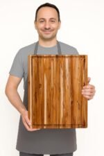 Teakhaus Cutting Board - Extra Large (XL) Wood Cutting Board with Juice Groove - Holiday Gift Ideas for Men and Women - Gift-Ready, Reversible, Edge Grain Wood, Knife Friendly - FSC Certified - Image 4