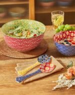 Ceramic Mixing Bowls for Kitchen, Colorful Nesting Bowls, Large Serving Bowls for Prepping, Baking, Mixing, Salad, Microwave Dishwasher Safe, 3.7/2.3/1.4 Qt, Set of 3 - Image 5