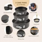 Springform Pan Set, 4" 7" 9" Nonstick Cheesecake Pan, Round Cake Pans, Leakproof Cake Tins with Removable Bottom, Springform Cake Pans Baking Pans - Image 3