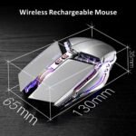 TENMOS T12 Wireless Gaming Mouse Rechargeable, 2.4G Silent Optical Wireless Computer Mice with Changeable LED Light for Laptop PC, 7 Buttons, 3 Adjustable DPI (Silver) - Image 6