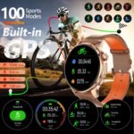 Smartwatch with AI, Heart Rate, Blood Oxygen, and Activity Trackers - Compatible with iPhone and Android, for Men and Women (GPS, Brown) - Image 3