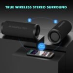 Monster Bluetooth Speaker, Wireless Portable Outdoor Bluetooth Speakers, 60W True Wireless Stereo IPX8 Waterproof, Dual PairingBluetooth 5.4 Built-in Mic, Black - Image 5