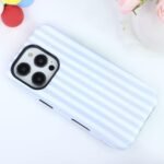 Magnetic for iPhone 13/14 Case Cute Stripes Phone Case, Shockproof Slim TPU and Hard PC Protective Phone Cover Compatible with MagSafe Designed for Women Girls, Blue and White - Image 6