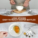 17 Pieces Measuring Cups & Spoons set, 7 Cups, 9 Spoons, 1 Leveler, 18/8 Stainless Steel，Kitchen Gadgets for Cooking & Baking with two Ring Connector, Silver - Image 5